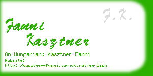 fanni kasztner business card